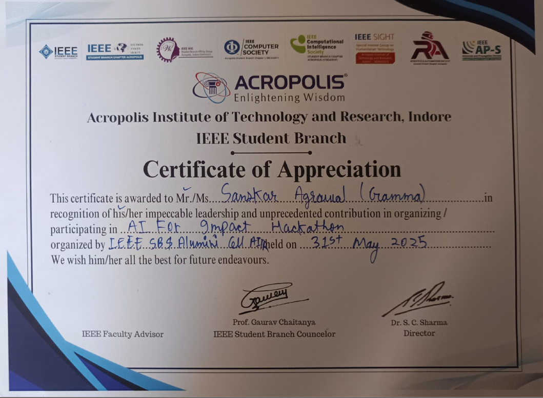 AI for Impact Certificate