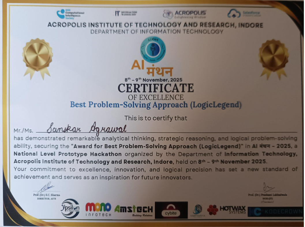 AI Manthan Certificate